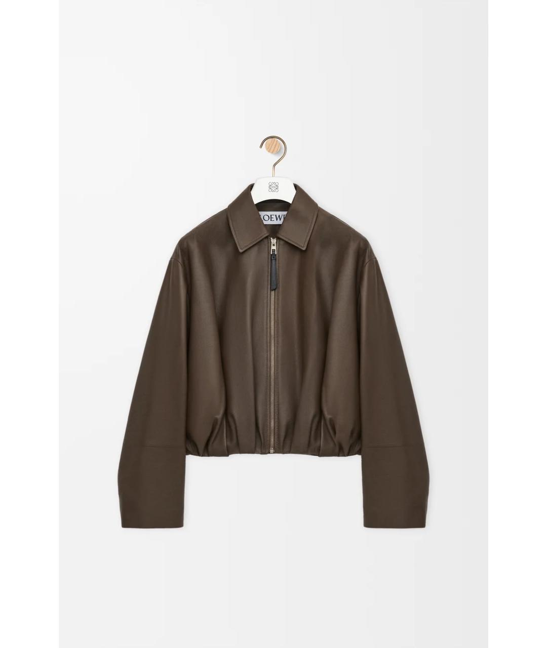 LOEWE Зеленая кожаная куртка, фото 5