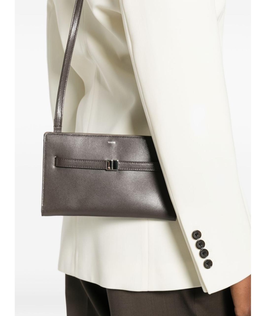 TOTEME Коричневая кожаная сумка через плечо, фото 2
