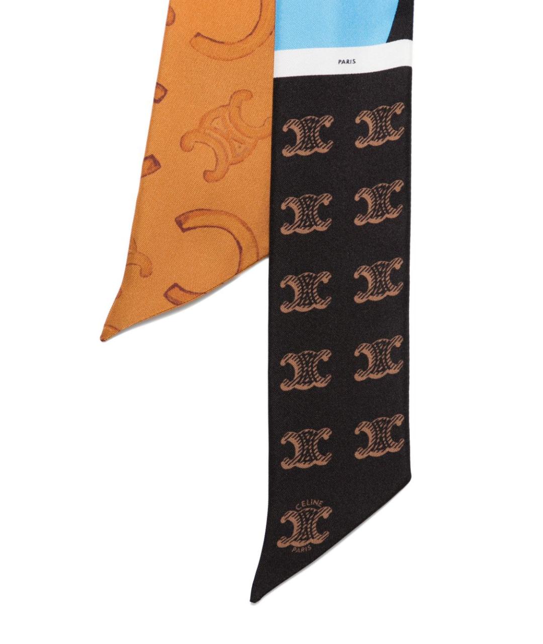CELINE Мульти шелковый шарф, фото 3