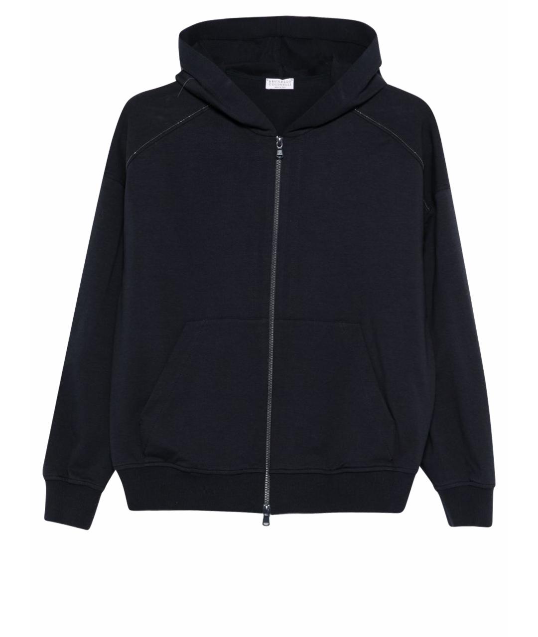 BRUNELLO CUCINELLI Темно-синий хлопковый джемпер / свитер, фото 1