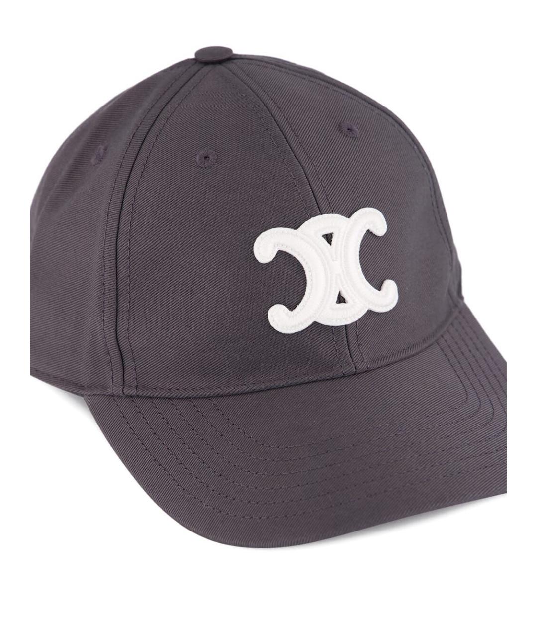 CELINE Серая хлопковая кепка/бейсболка, фото 2