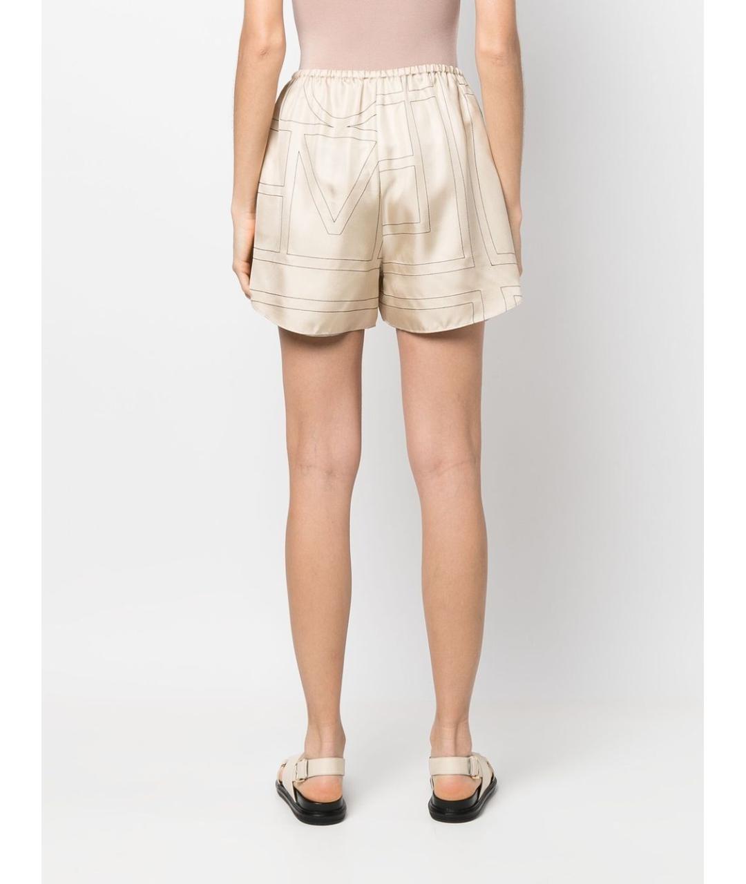 TOTEME Бежевые шелковые шорты, фото 3