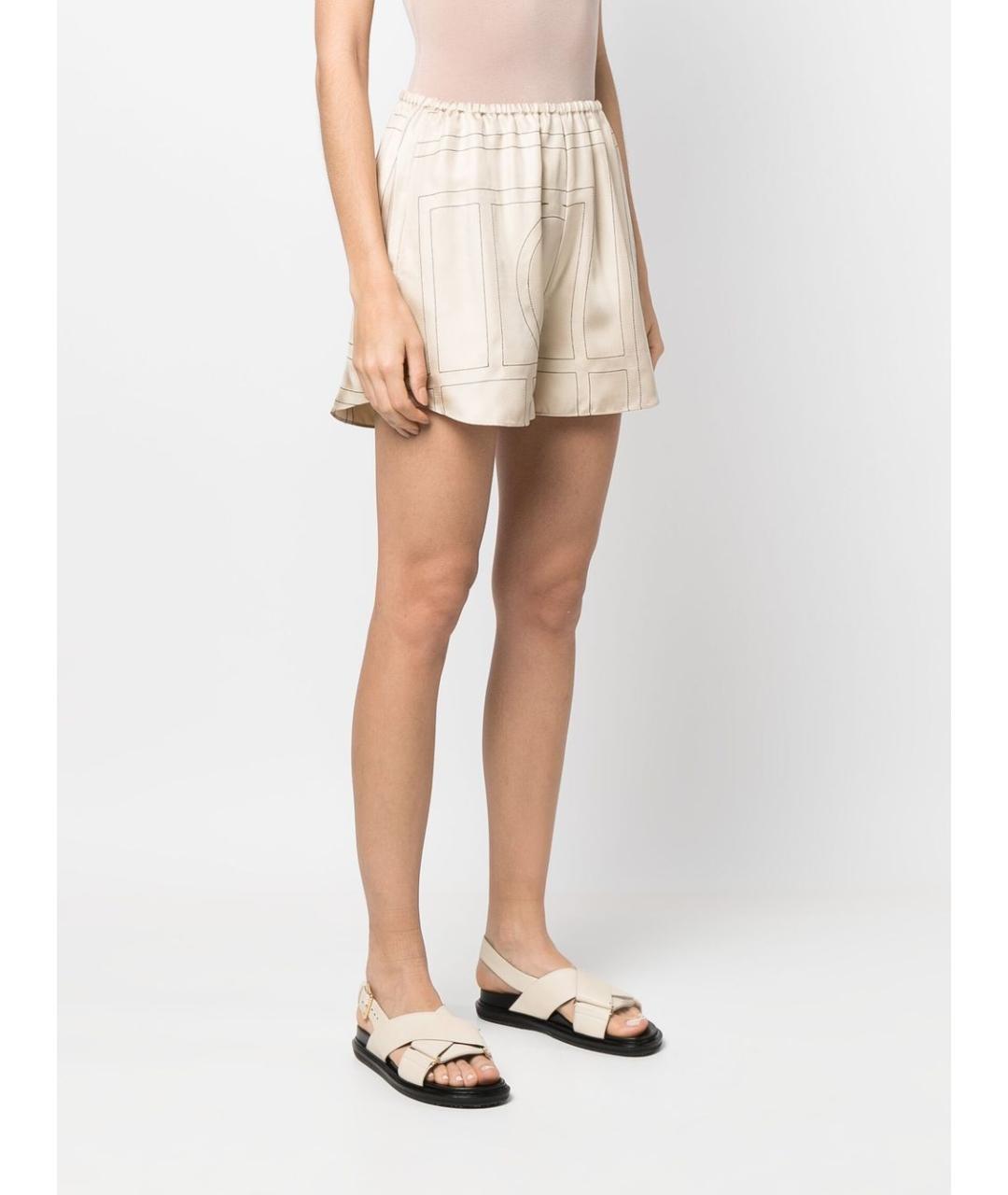 TOTEME Бежевые шелковые шорты, фото 5