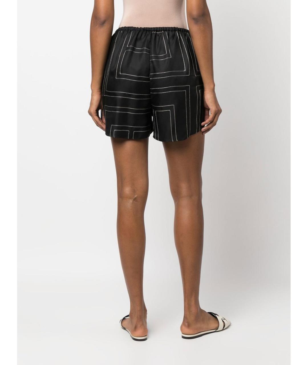 TOTEME Черные шелковые шорты, фото 5