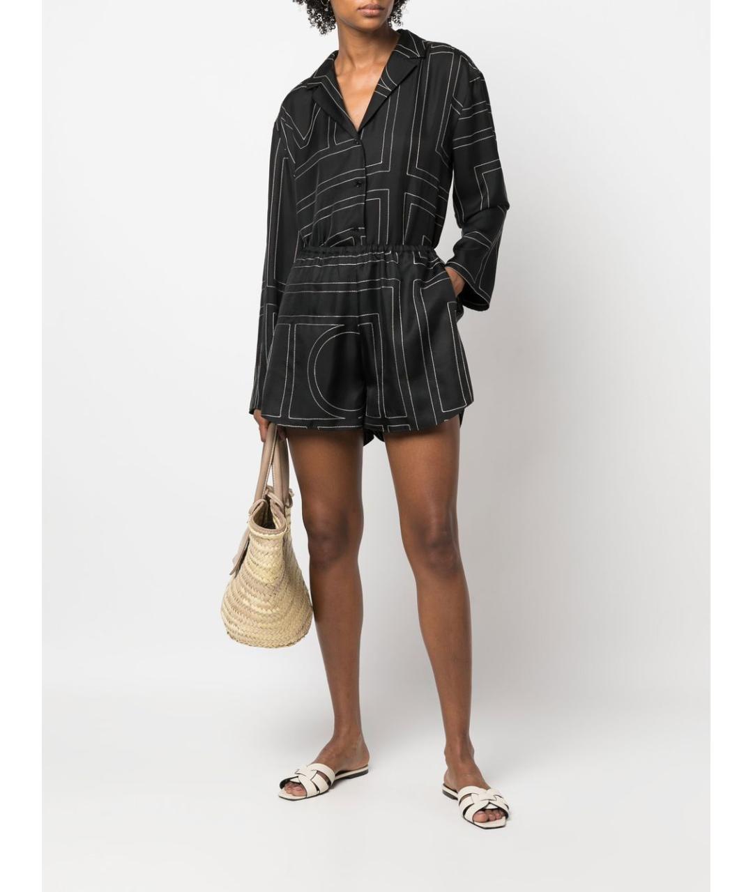 TOTEME Черные шелковые шорты, фото 4