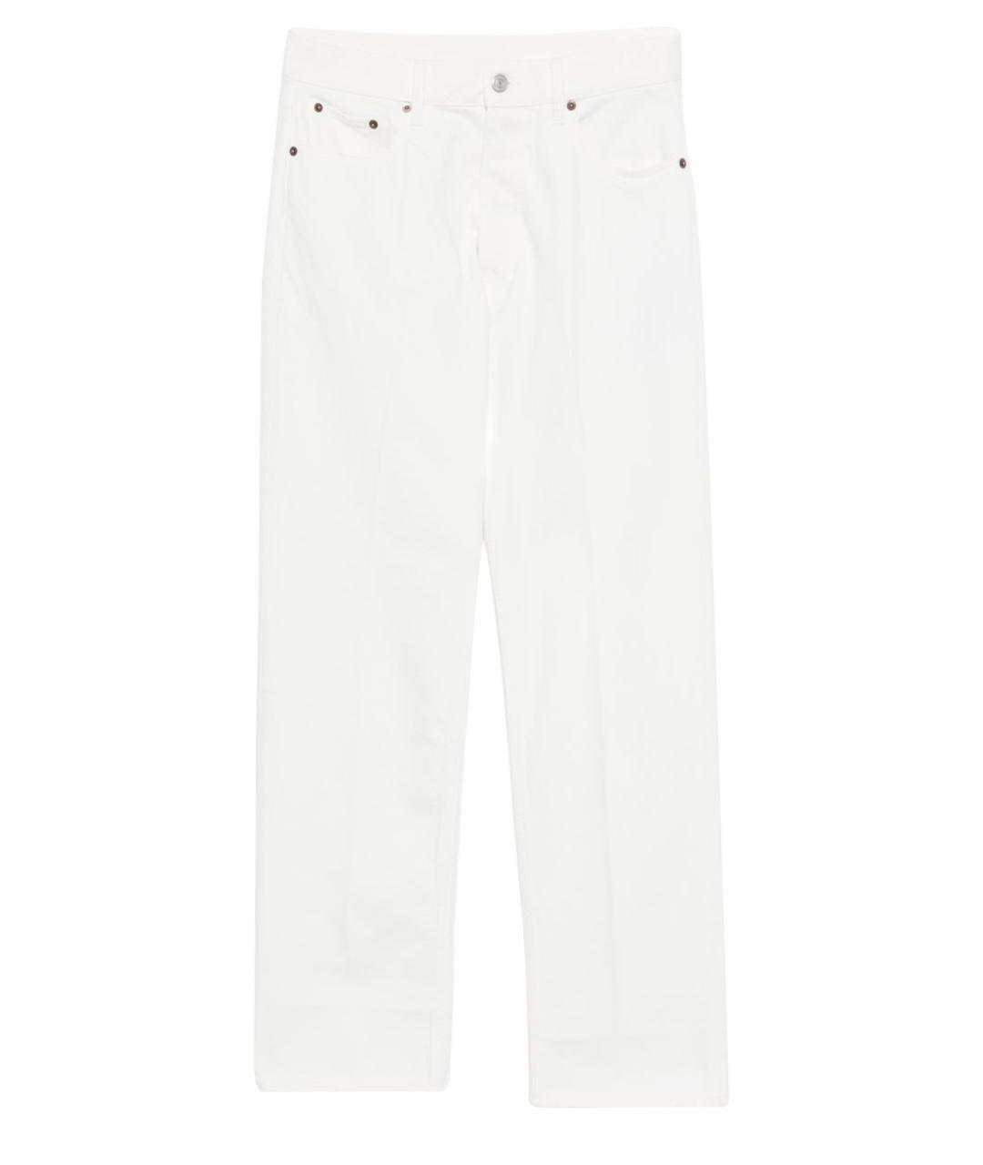 CELINE Белые хлопковые прямые джинсы, фото 1