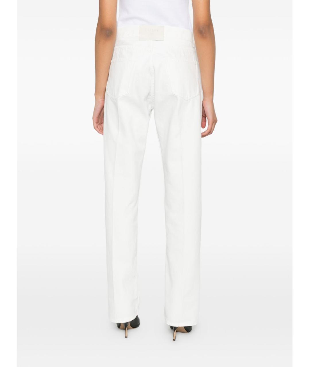CELINE Белые хлопковые прямые джинсы, фото 3