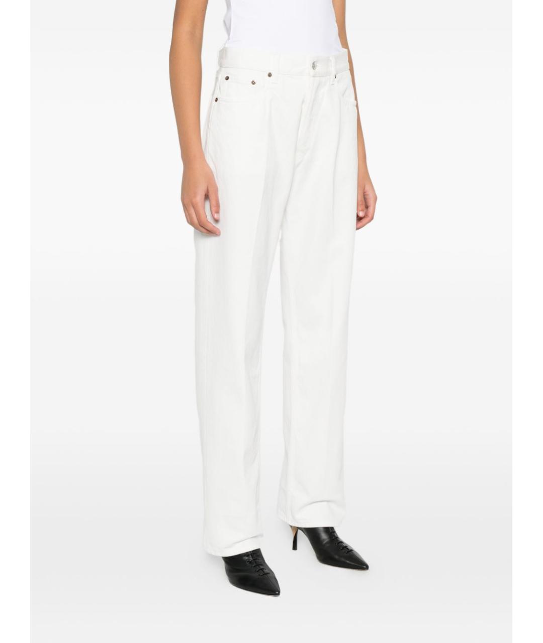 CELINE Белые хлопковые прямые джинсы, фото 4