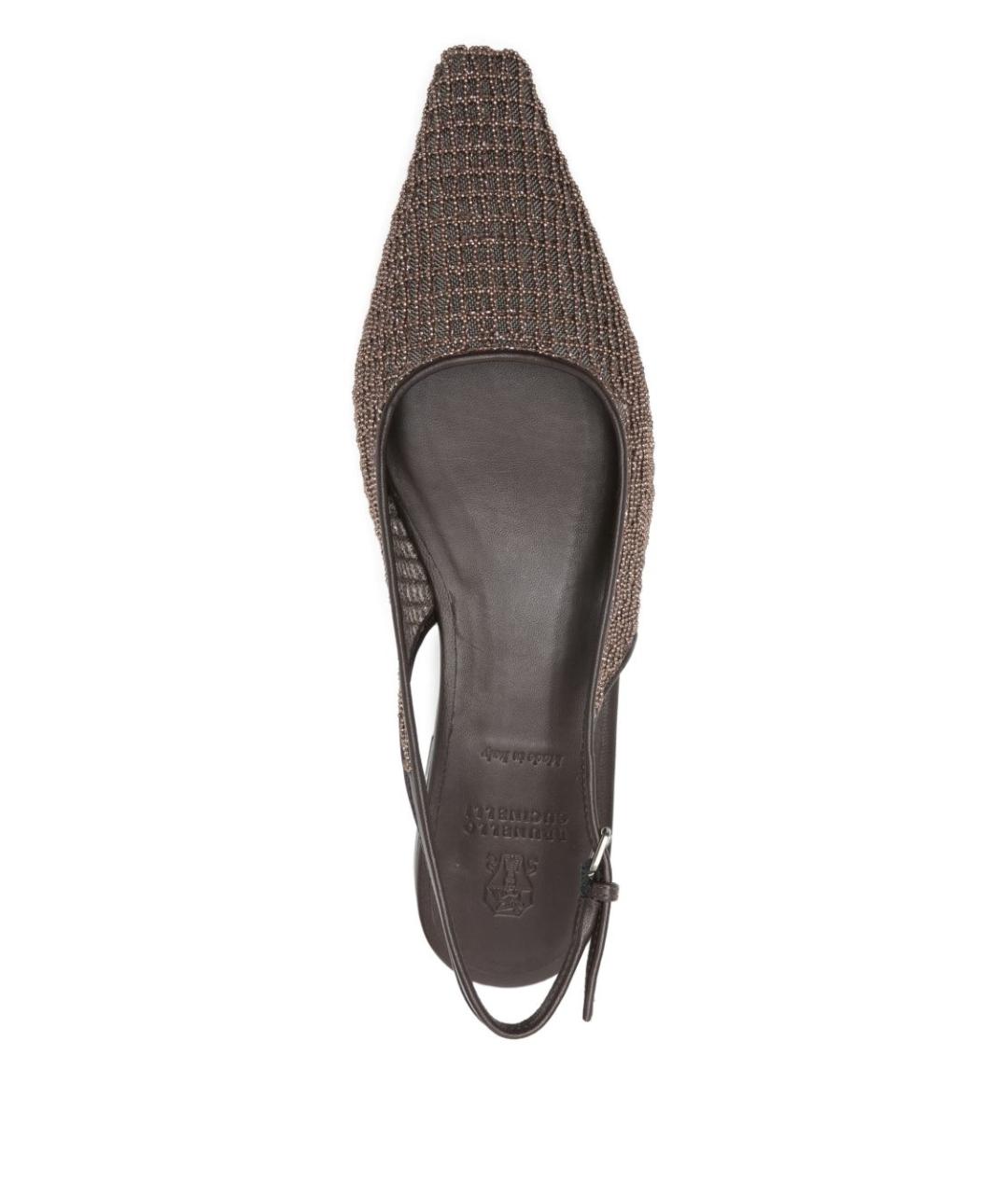 BRUNELLO CUCINELLI Коричневые кожаные балетки, фото 2