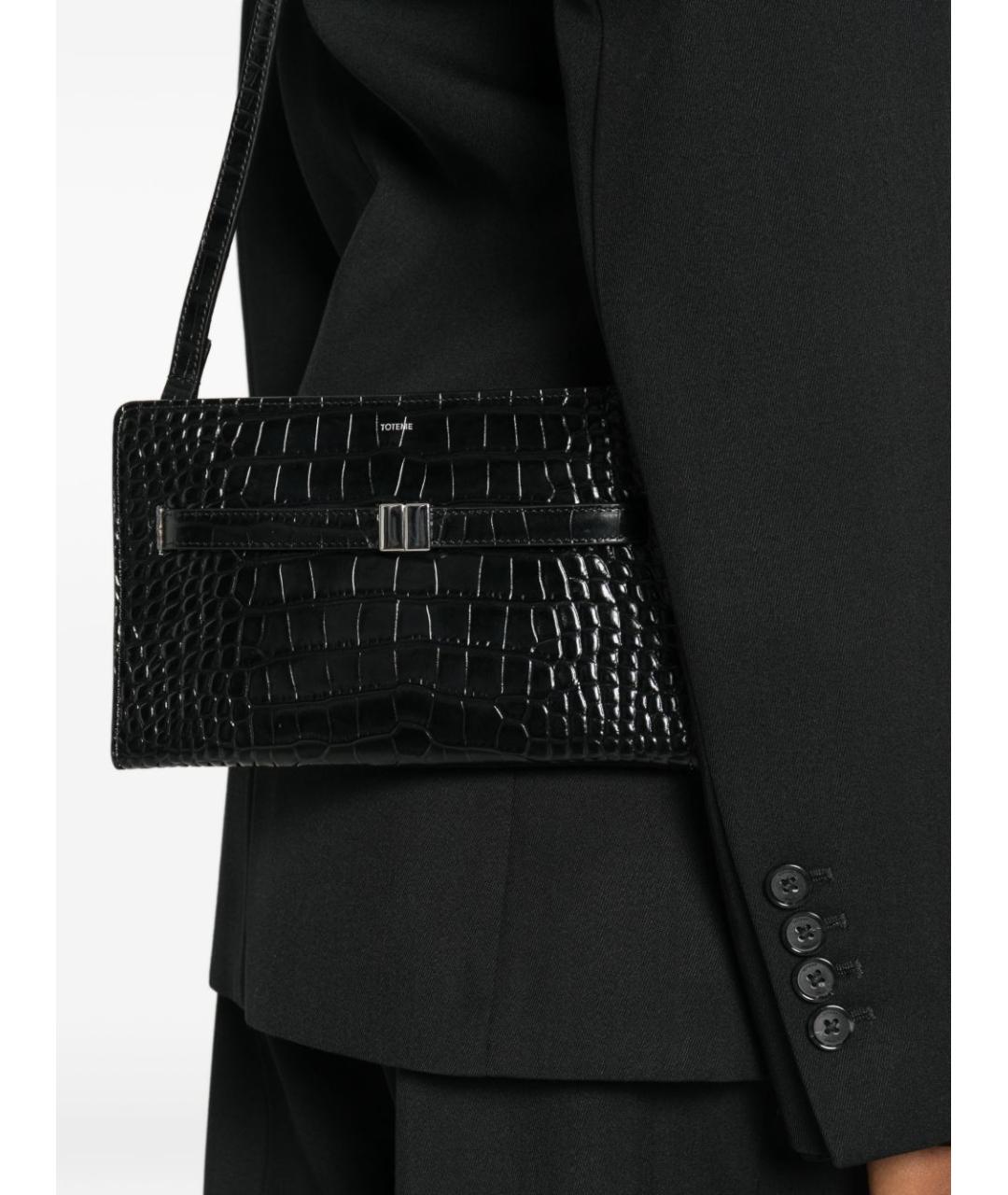 TOTEME Черная кожаная сумка через плечо, фото 2