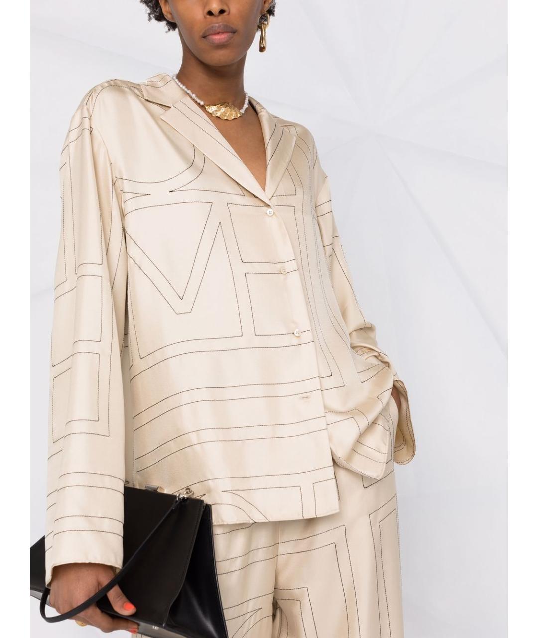 TOTEME Бежевая шелковая рубашка, фото 6