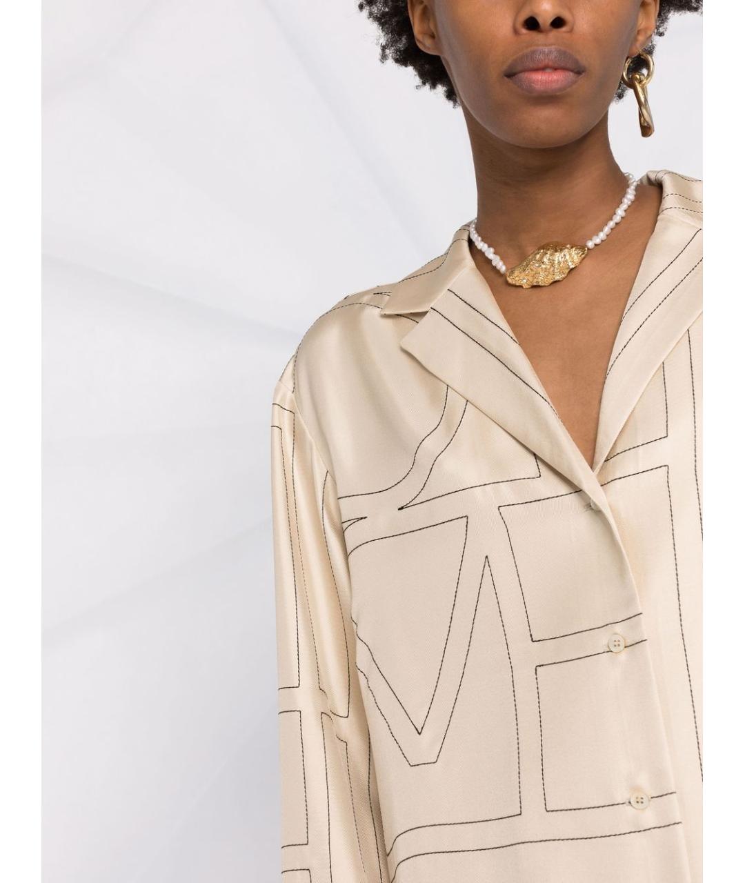 TOTEME Бежевая шелковая рубашка, фото 3