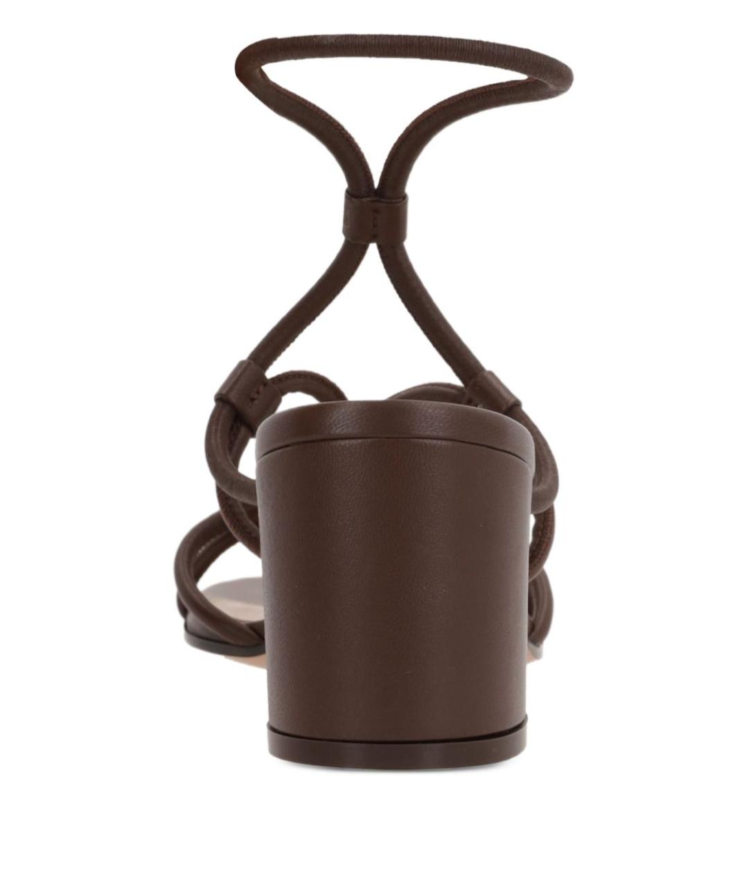 GIANVITO ROSSI Коричневые кожаные босоножки, фото 2