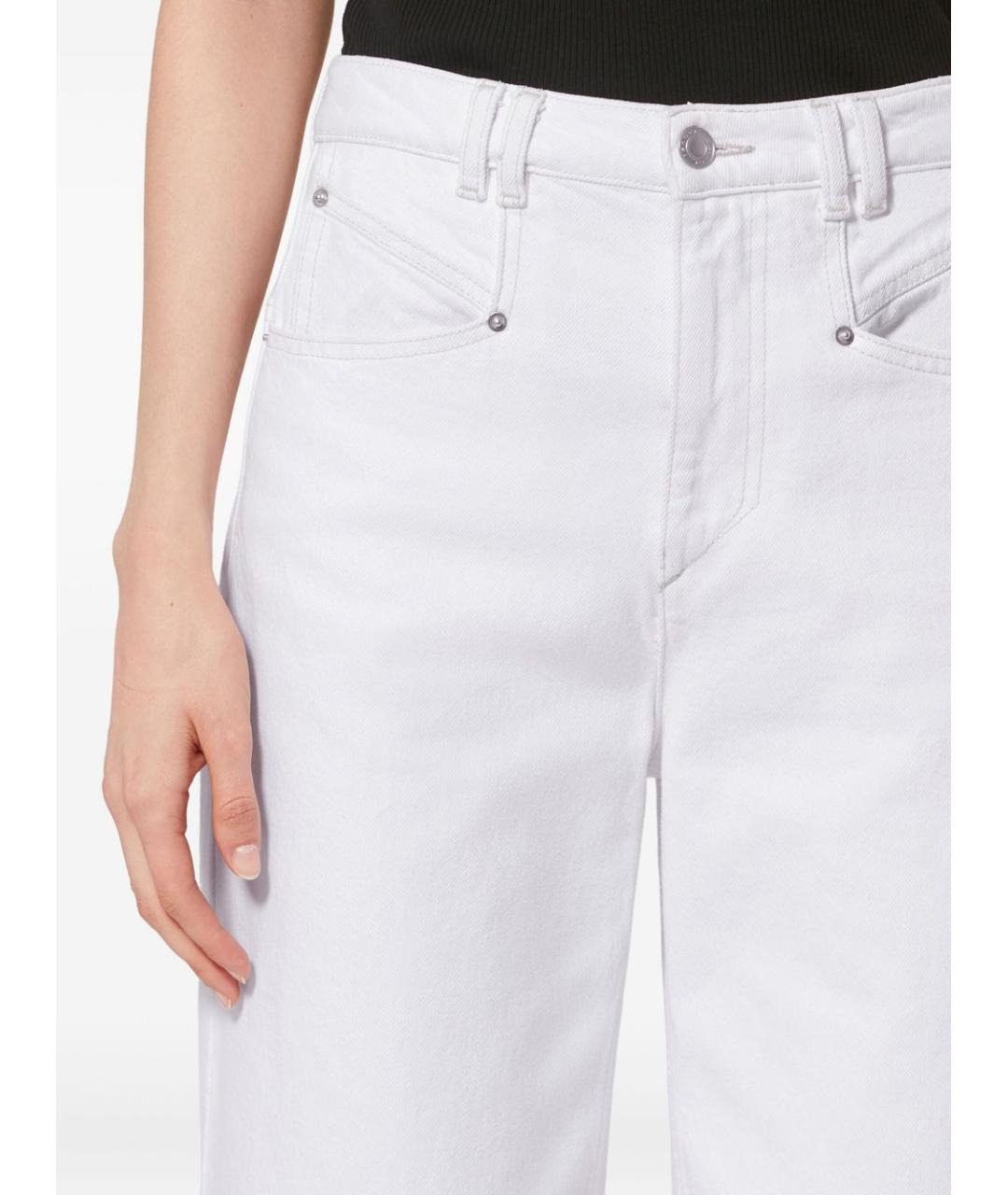 ISABEL MARANT Белые хлопковые прямые джинсы, фото 2