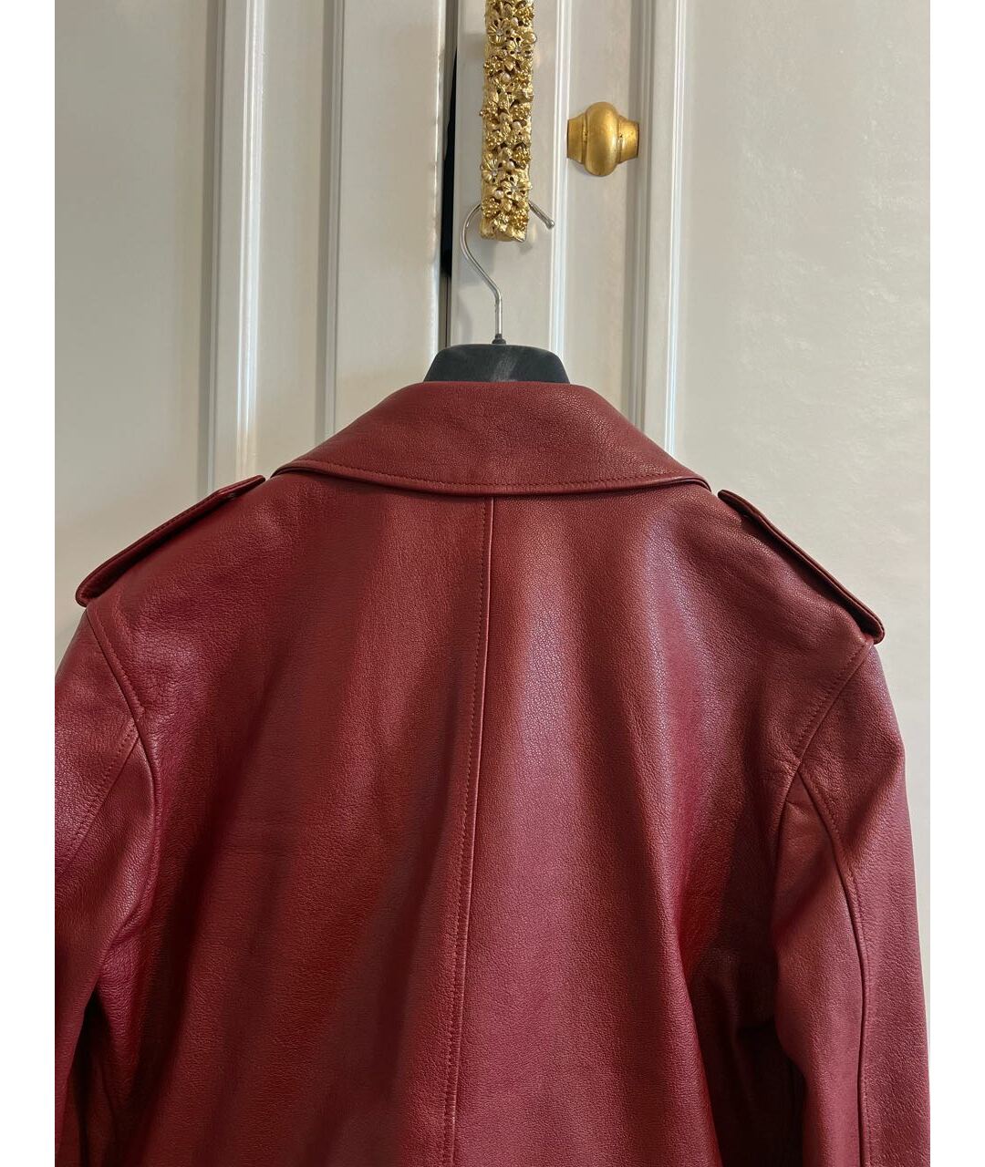 CHRISTIAN DIOR PRE-OWNED Бордовая кожаная куртка, фото 3