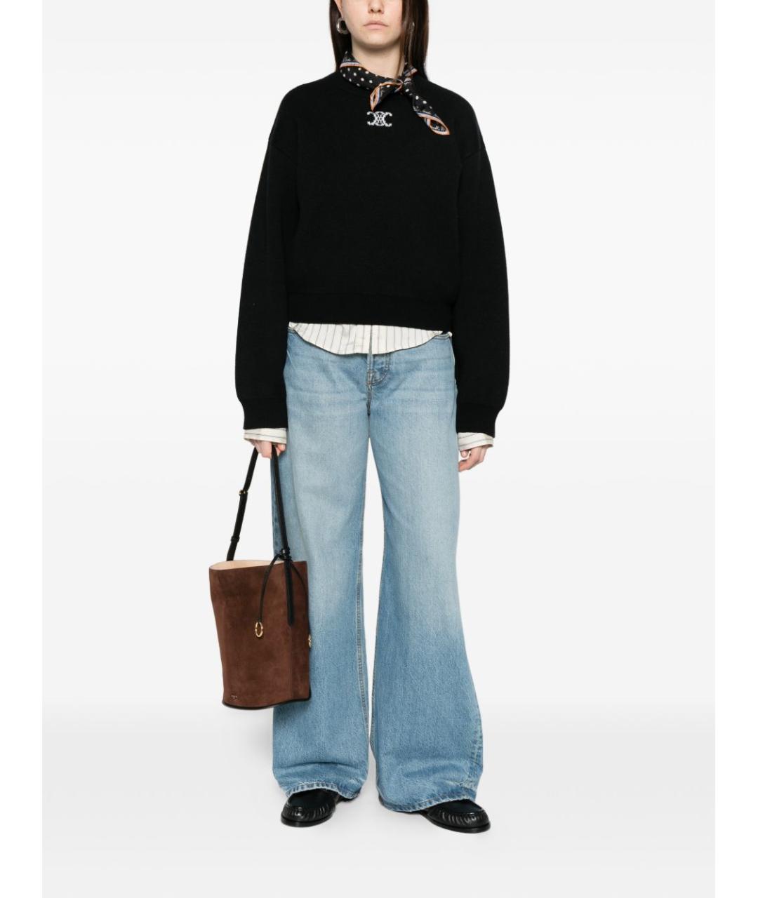 CELINE Черный кашемировый джемпер / свитер, фото 3