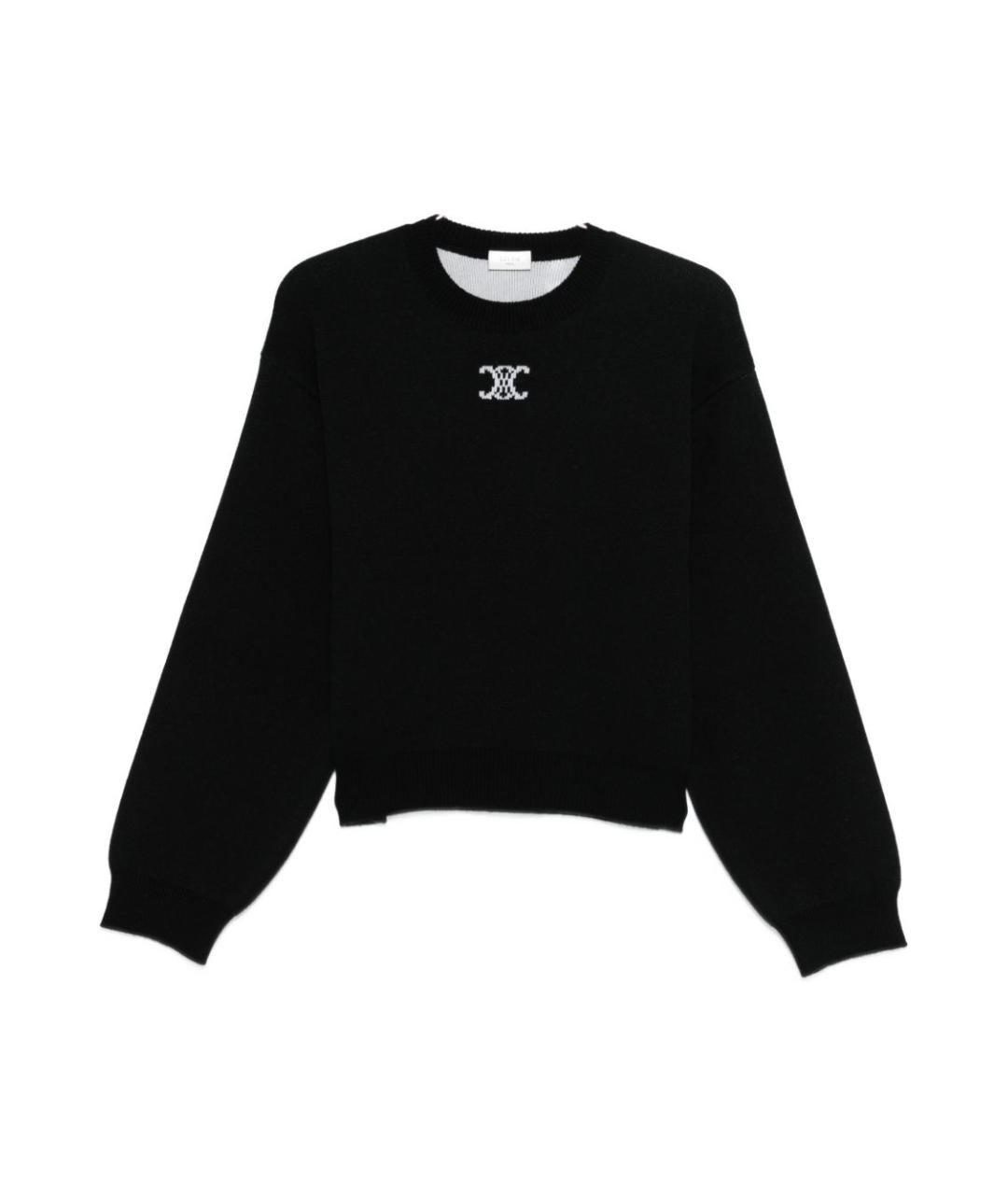 CELINE Черный кашемировый джемпер / свитер, фото 1