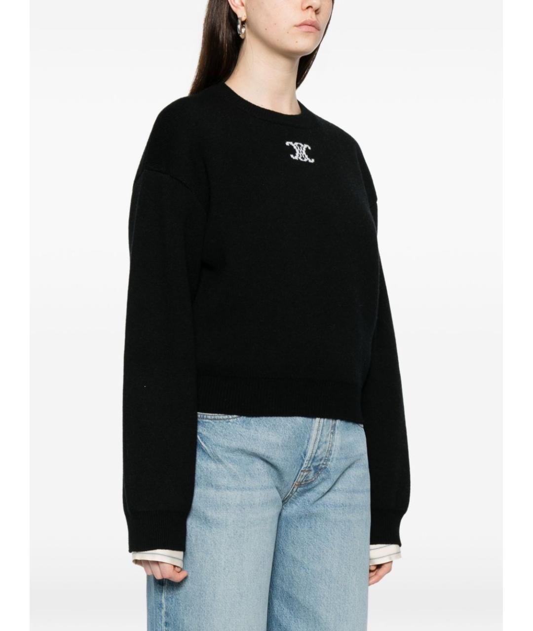 CELINE Черный кашемировый джемпер / свитер, фото 4