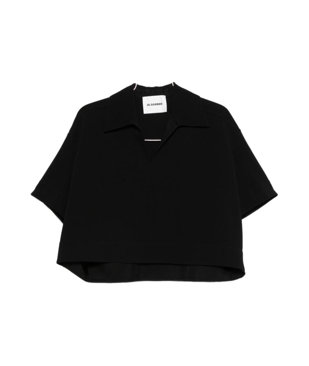 JIL SANDER Черная вискозная футболка, фото 1