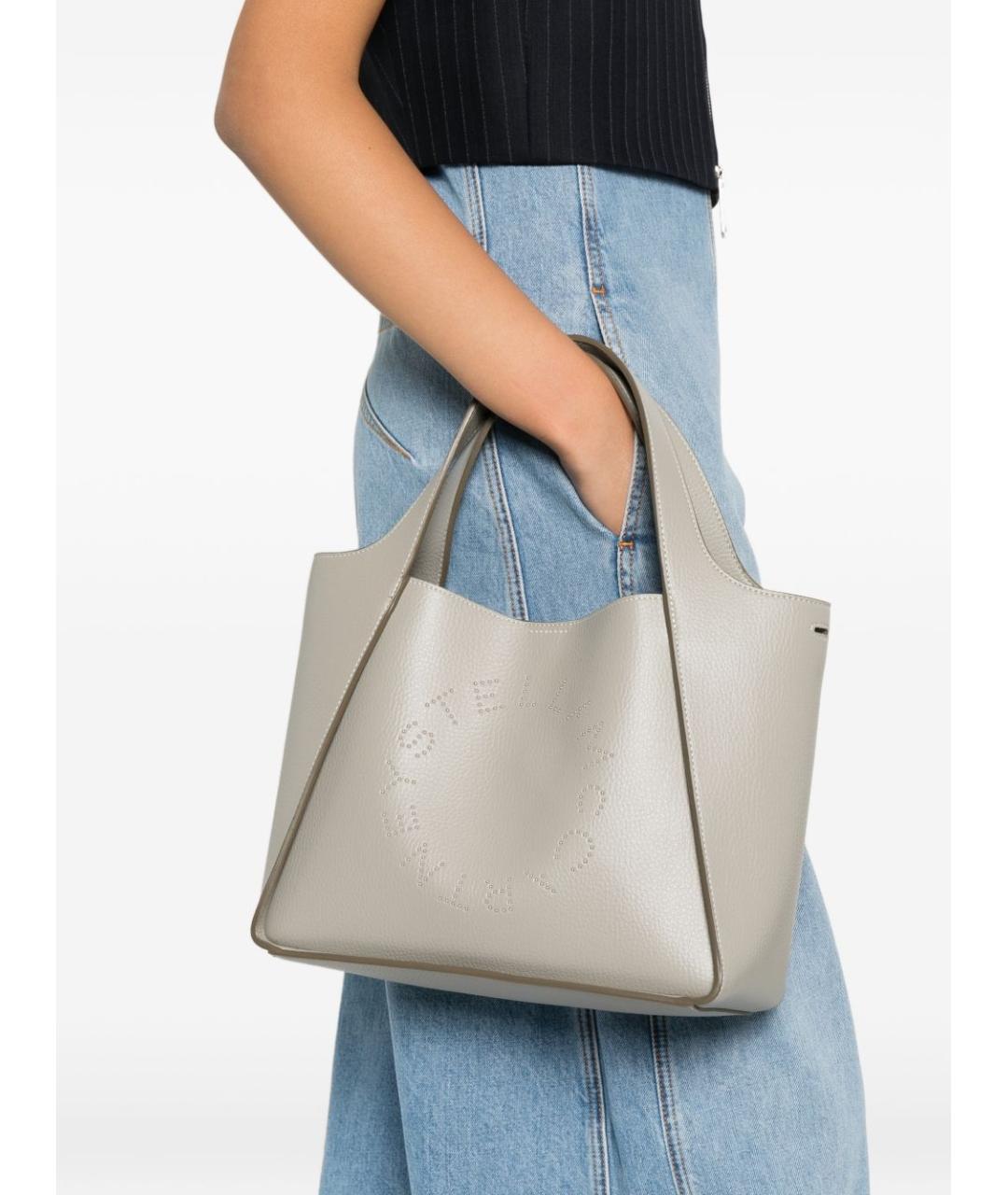 STELLA MCCARTNEY Серая синтетическая сумка тоут, фото 2