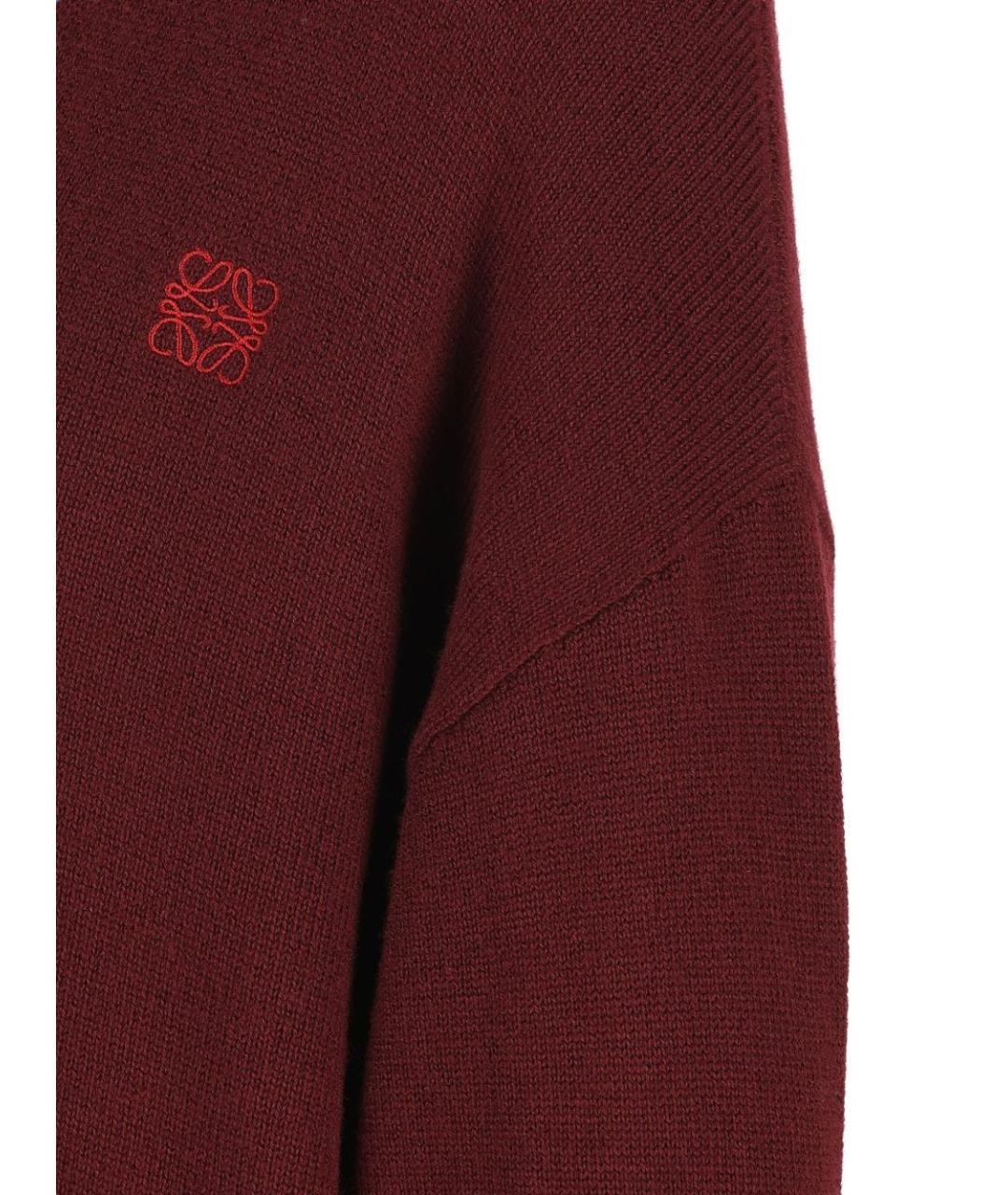 LOEWE Бордовый шерстяной джемпер / свитер, фото 4