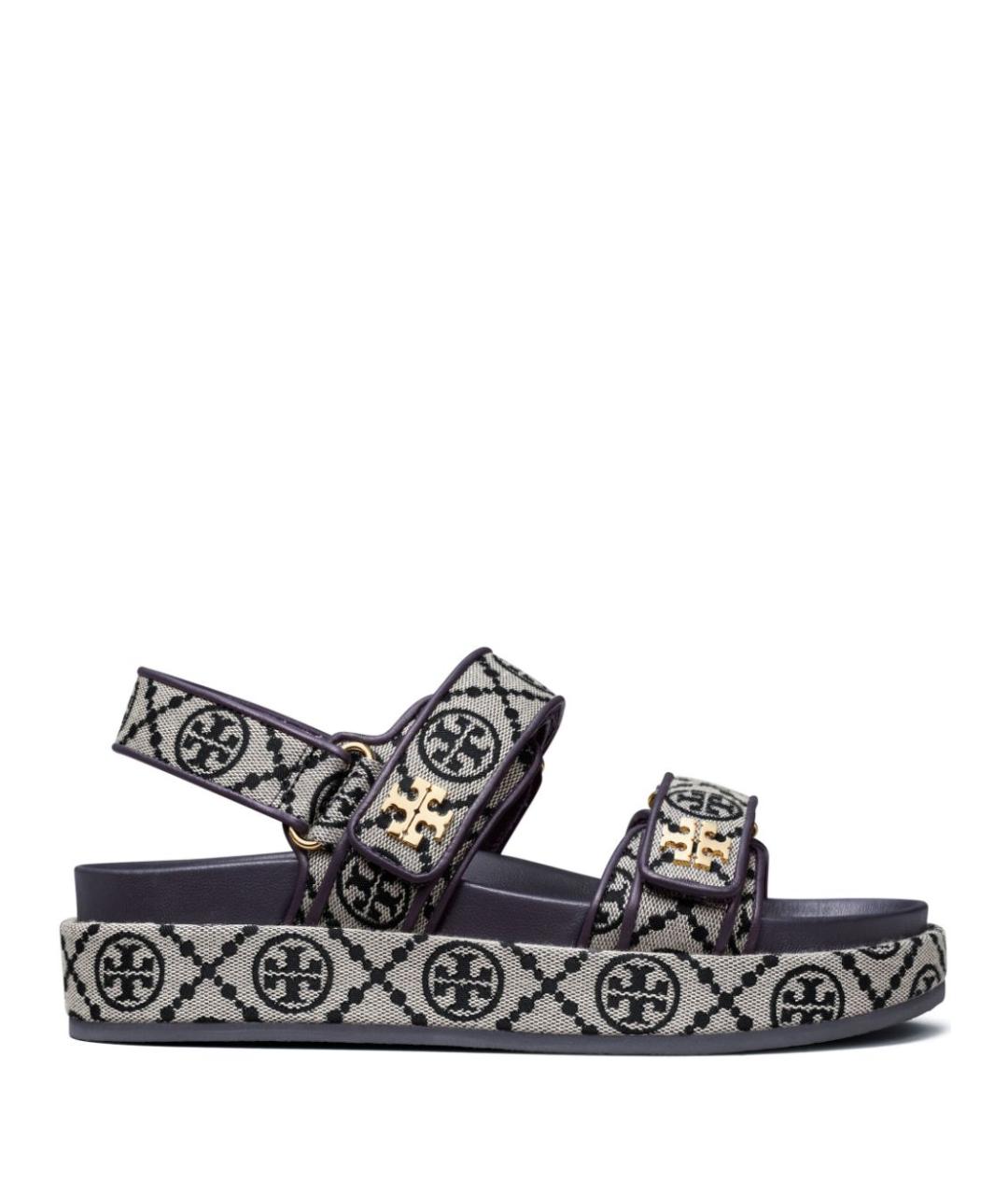 TORY BURCH Синие текстильные сандалии, фото 1