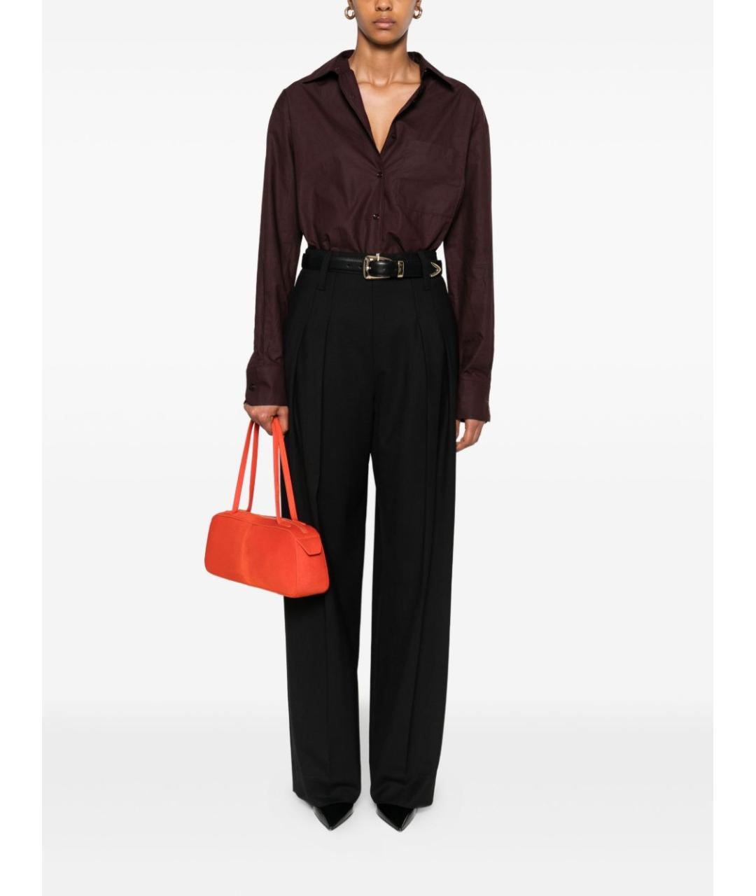 VICTORIA BECKHAM Черные шерстяные прямые брюки, фото 2