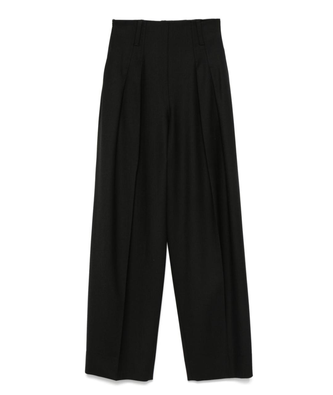 VICTORIA BECKHAM Черные шерстяные прямые брюки, фото 1