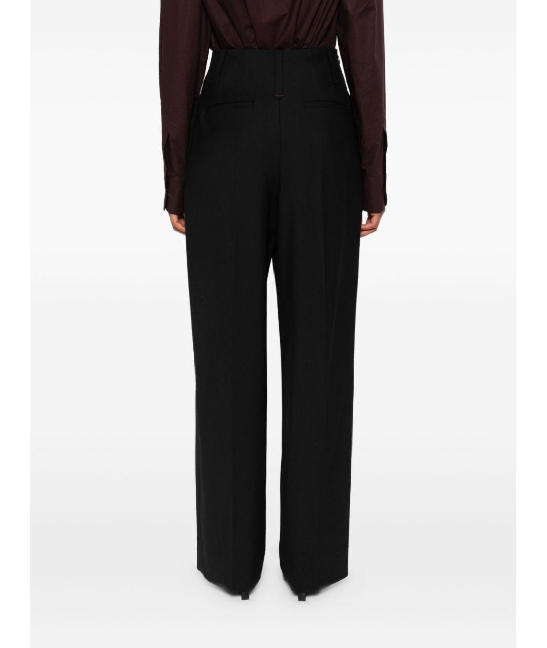 VICTORIA BECKHAM Черные шерстяные прямые брюки, фото 3