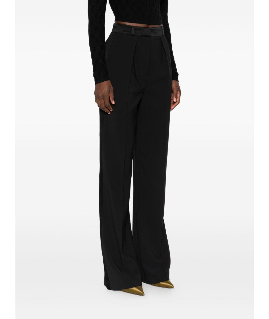 ELISABETTA FRANCHI Черные полиэстеровые прямые брюки, фото 5