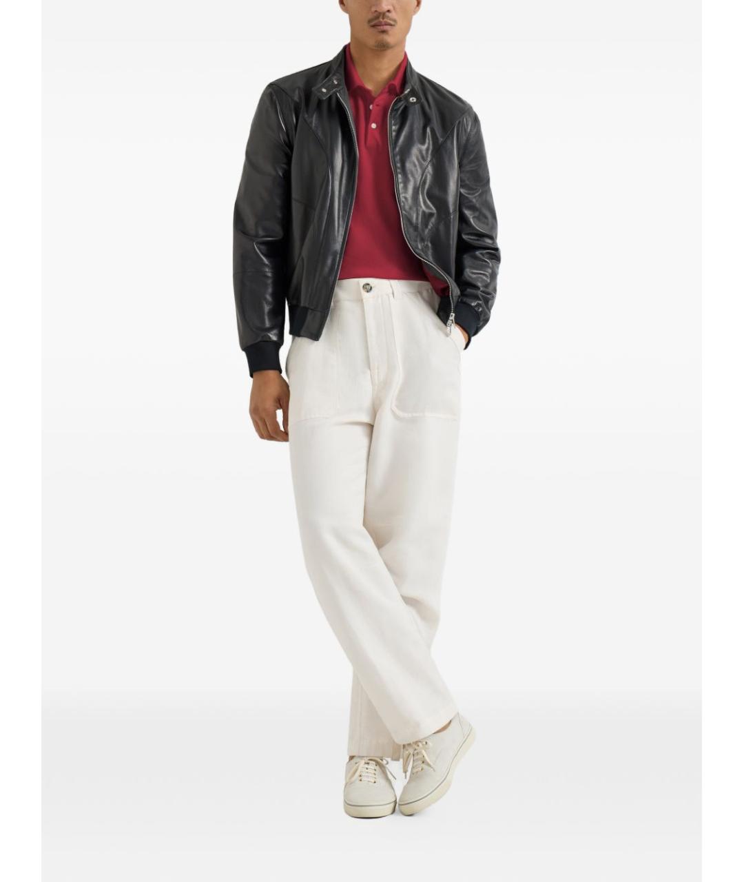 BRUNELLO CUCINELLI Красное хлопковое поло с коротким рукавом, фото 2