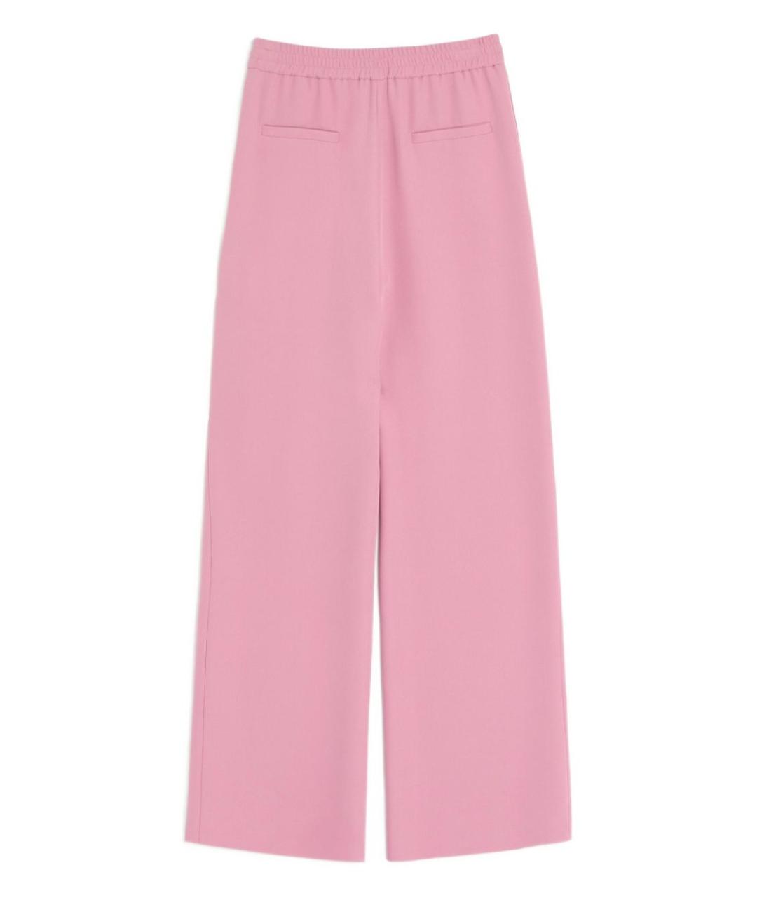 VALENTINO Розовые шелковые прямые брюки, фото 2