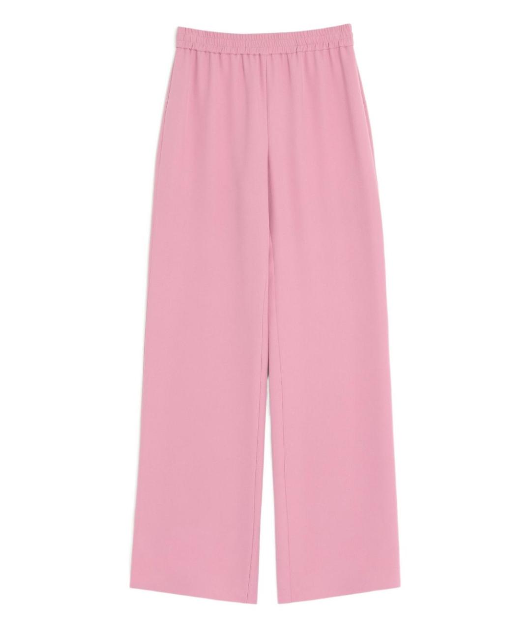 VALENTINO Розовые шелковые прямые брюки, фото 1