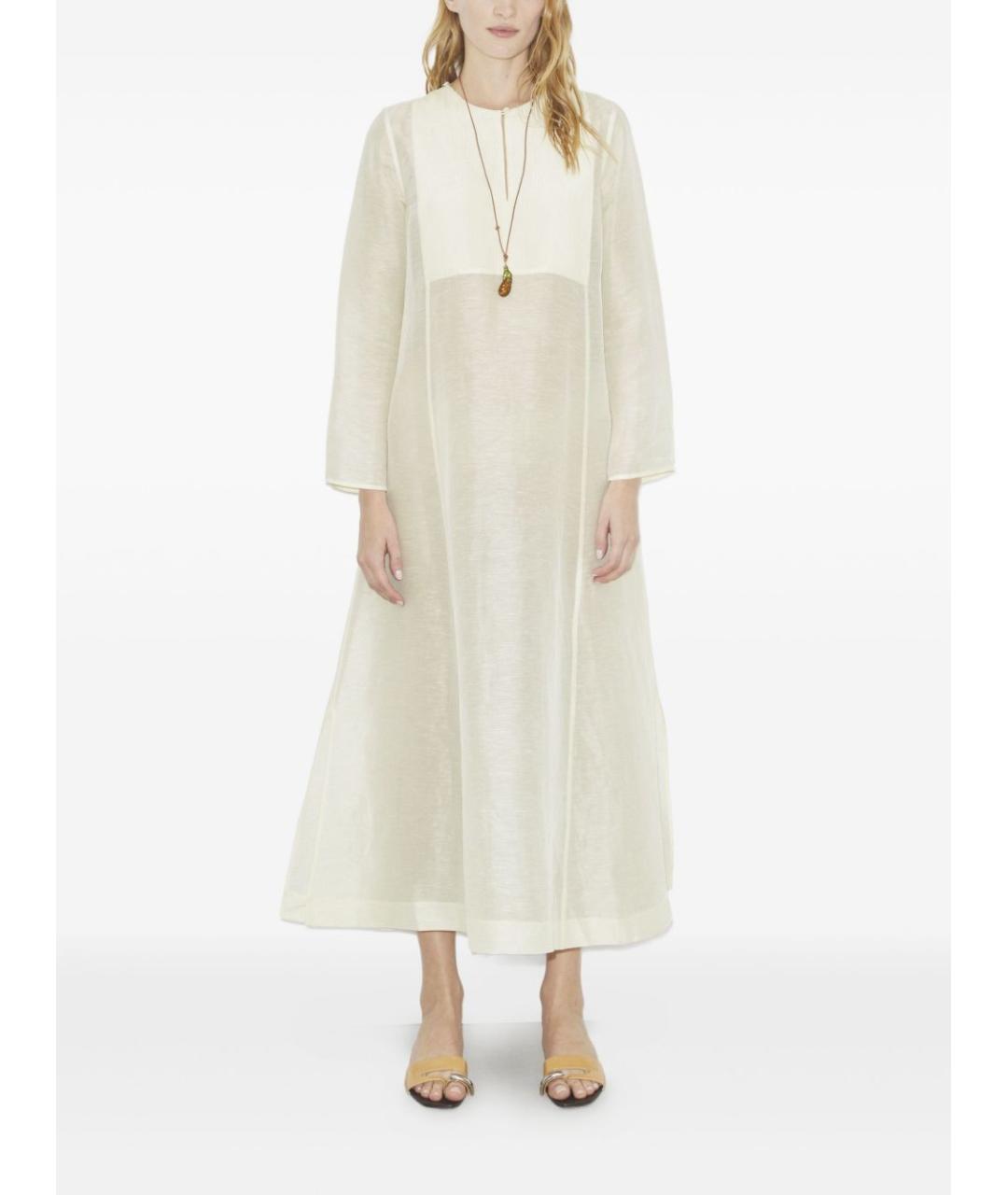TORY BURCH Бежевое льняное платье, фото 3