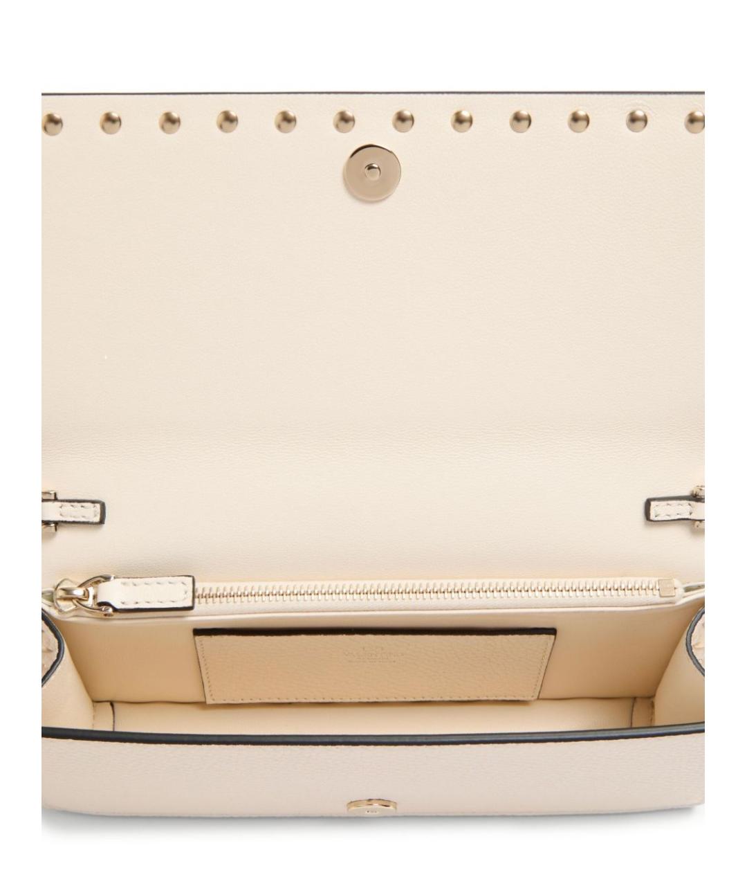 VALENTINO Бежевая кожаная сумка через плечо, фото 6