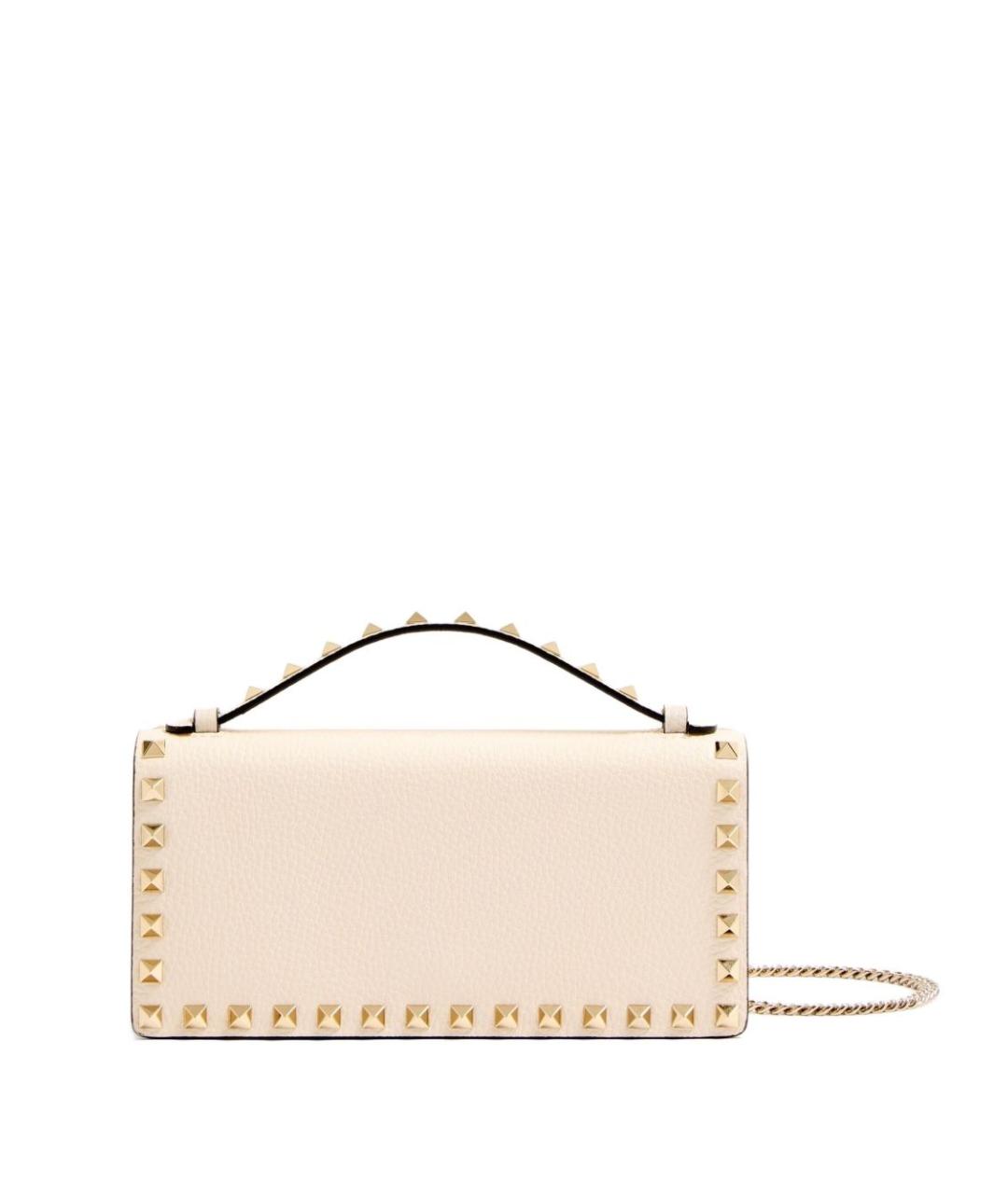 VALENTINO Бежевая кожаная сумка через плечо, фото 1