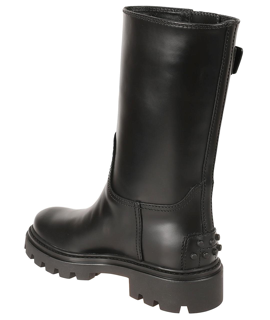 TOD'S Черные кожаные полусапоги, фото 3