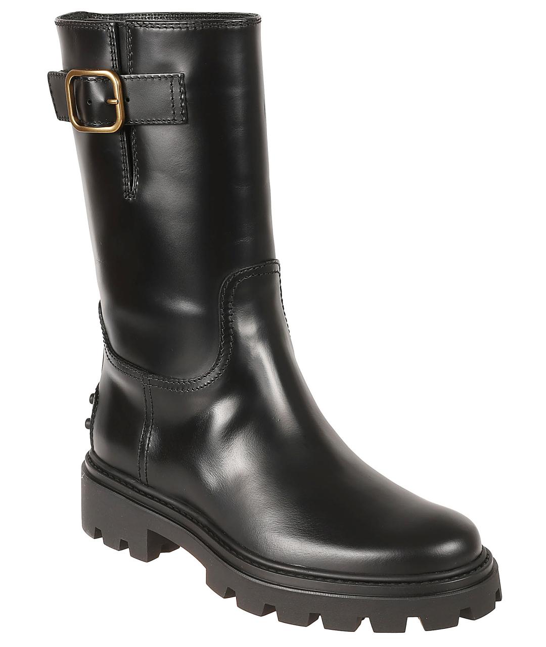 TOD'S Черные кожаные полусапоги, фото 2