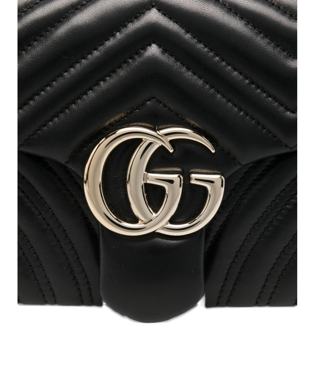 GUCCI Черная кожаная сумка через плечо, фото 5