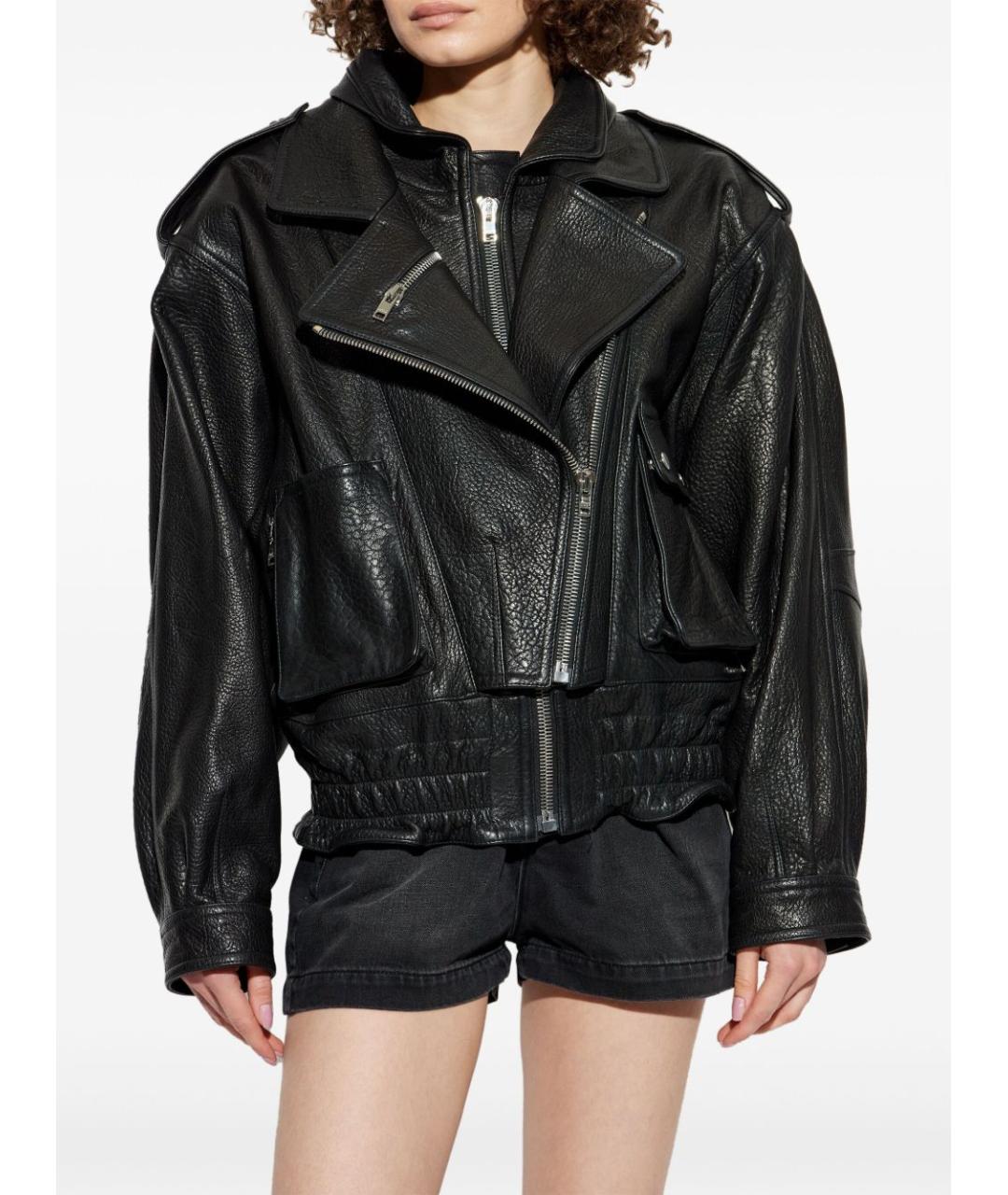 ISABEL MARANT Черная кожаная куртка, фото 2