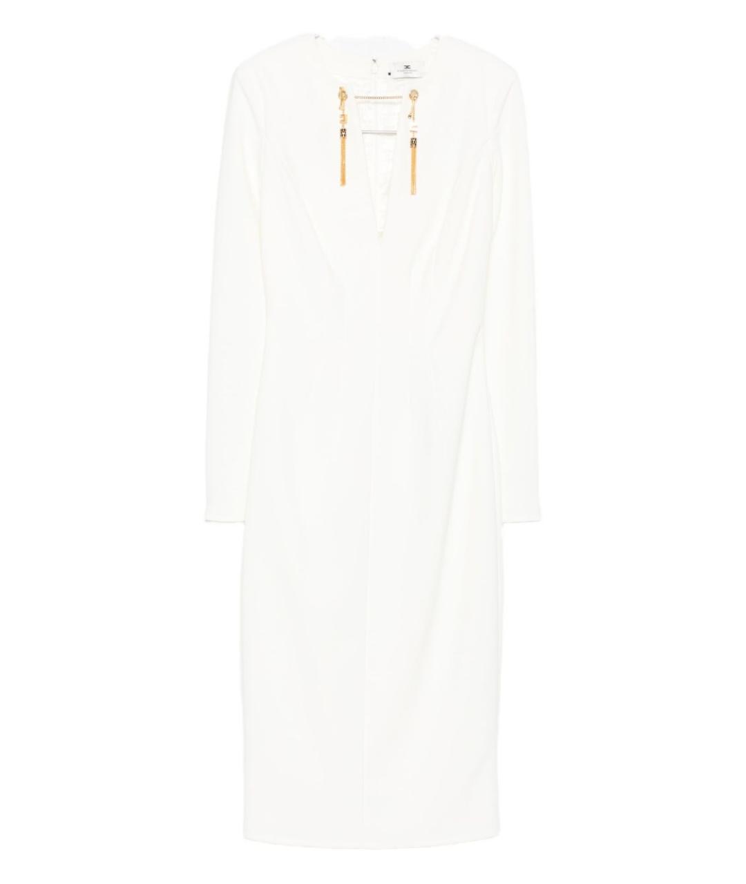 ELISABETTA FRANCHI Белое полиэстеровое повседневное платье, фото 1