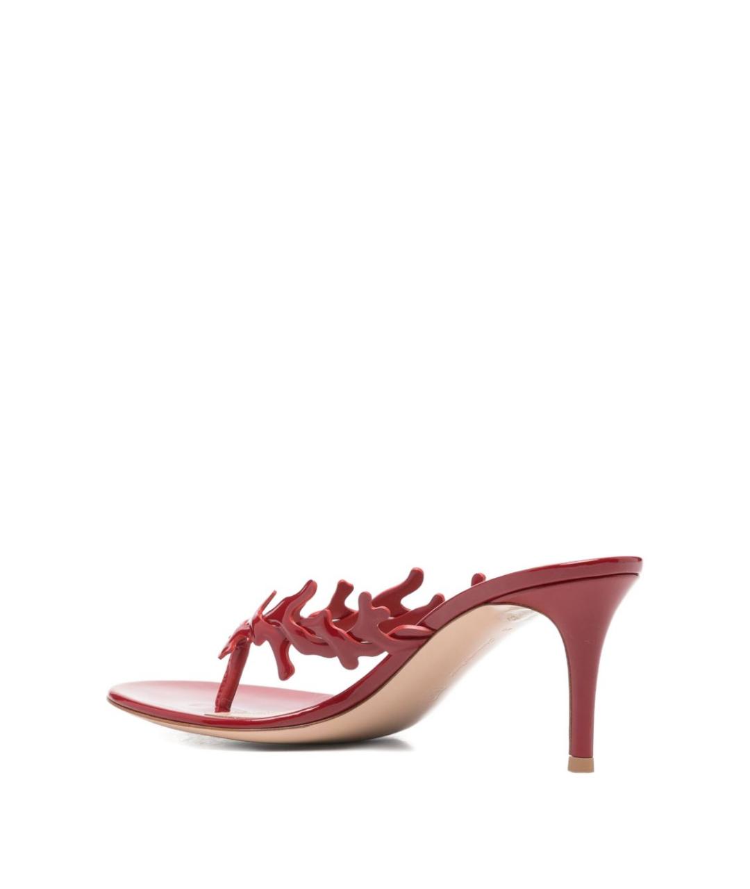GIANVITO ROSSI Красные кожаные босоножки, фото 2
