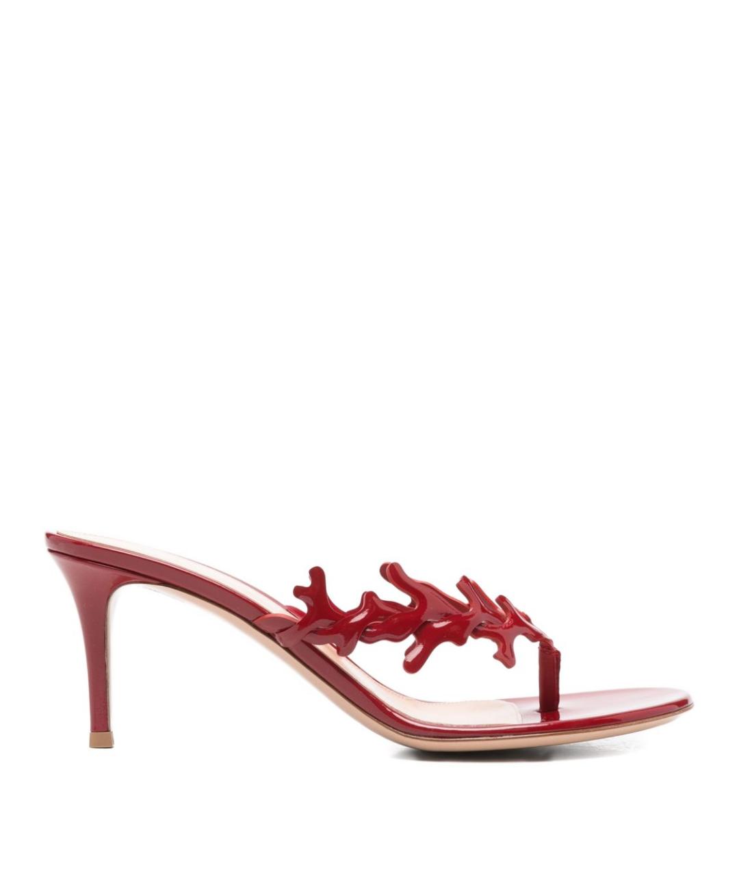 GIANVITO ROSSI Красные кожаные босоножки, фото 1