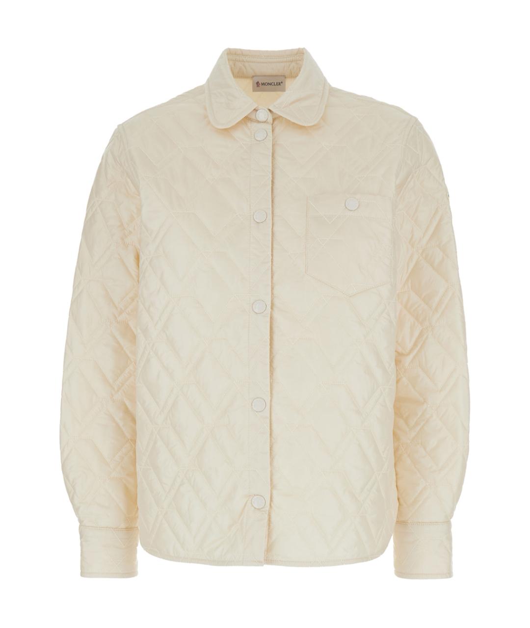 MONCLER Белая полиамидовая куртка, фото 1