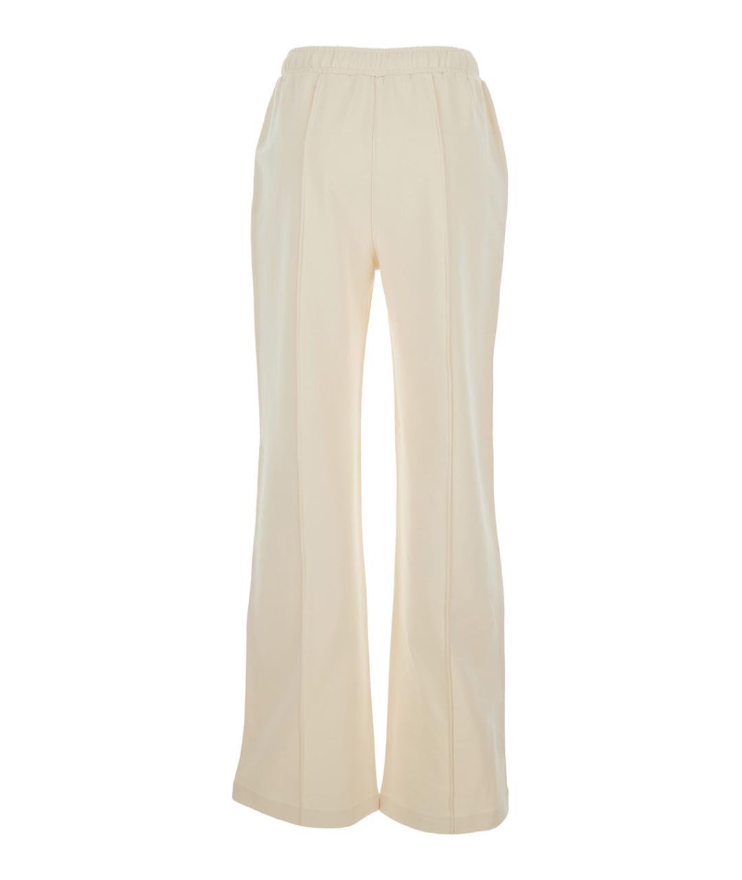 MONCLER Белые хлопковые прямые брюки, фото 2