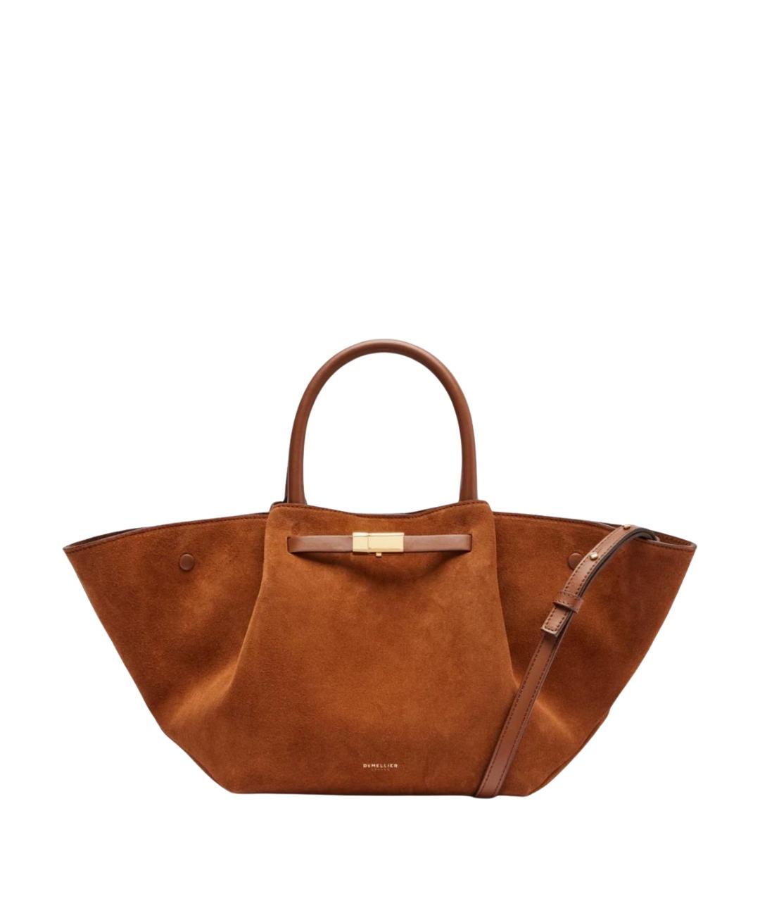 DEMELLIER Коричневая замшевая сумка с короткими ручками, фото 1