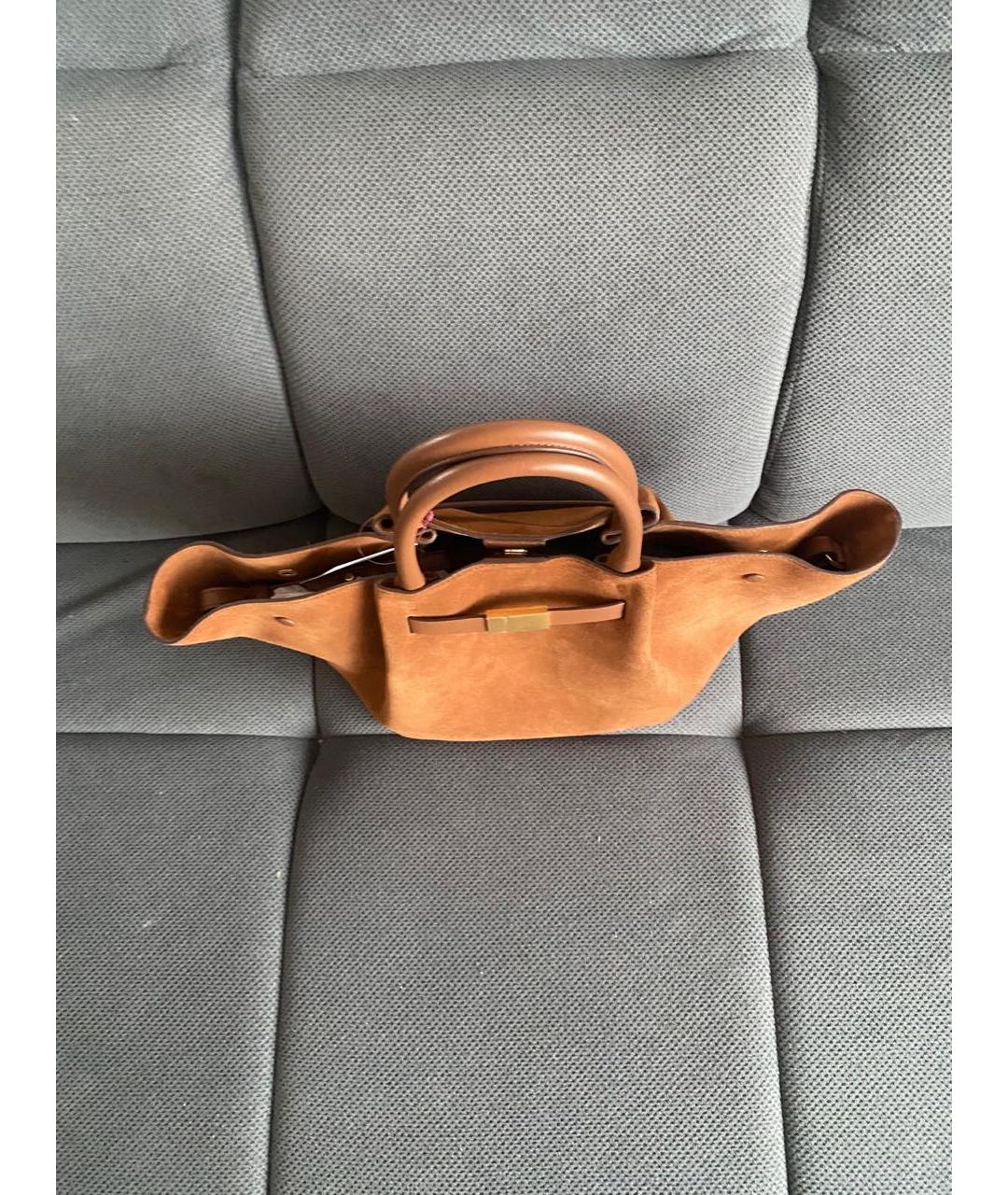 DEMELLIER Коричневая замшевая сумка с короткими ручками, фото 7