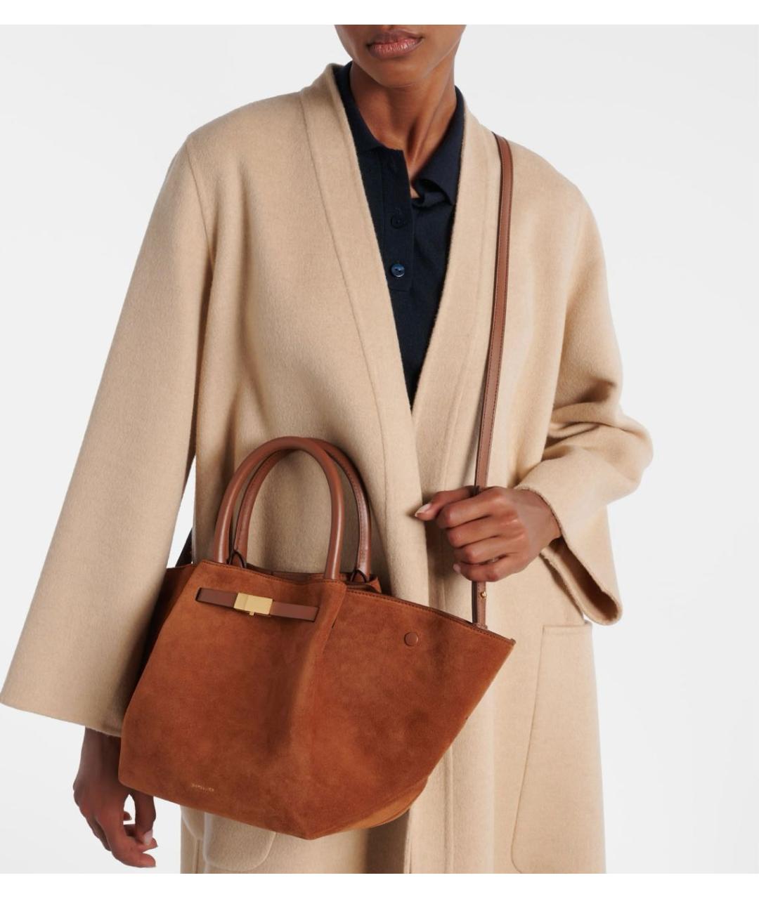 DEMELLIER Коричневая замшевая сумка с короткими ручками, фото 3