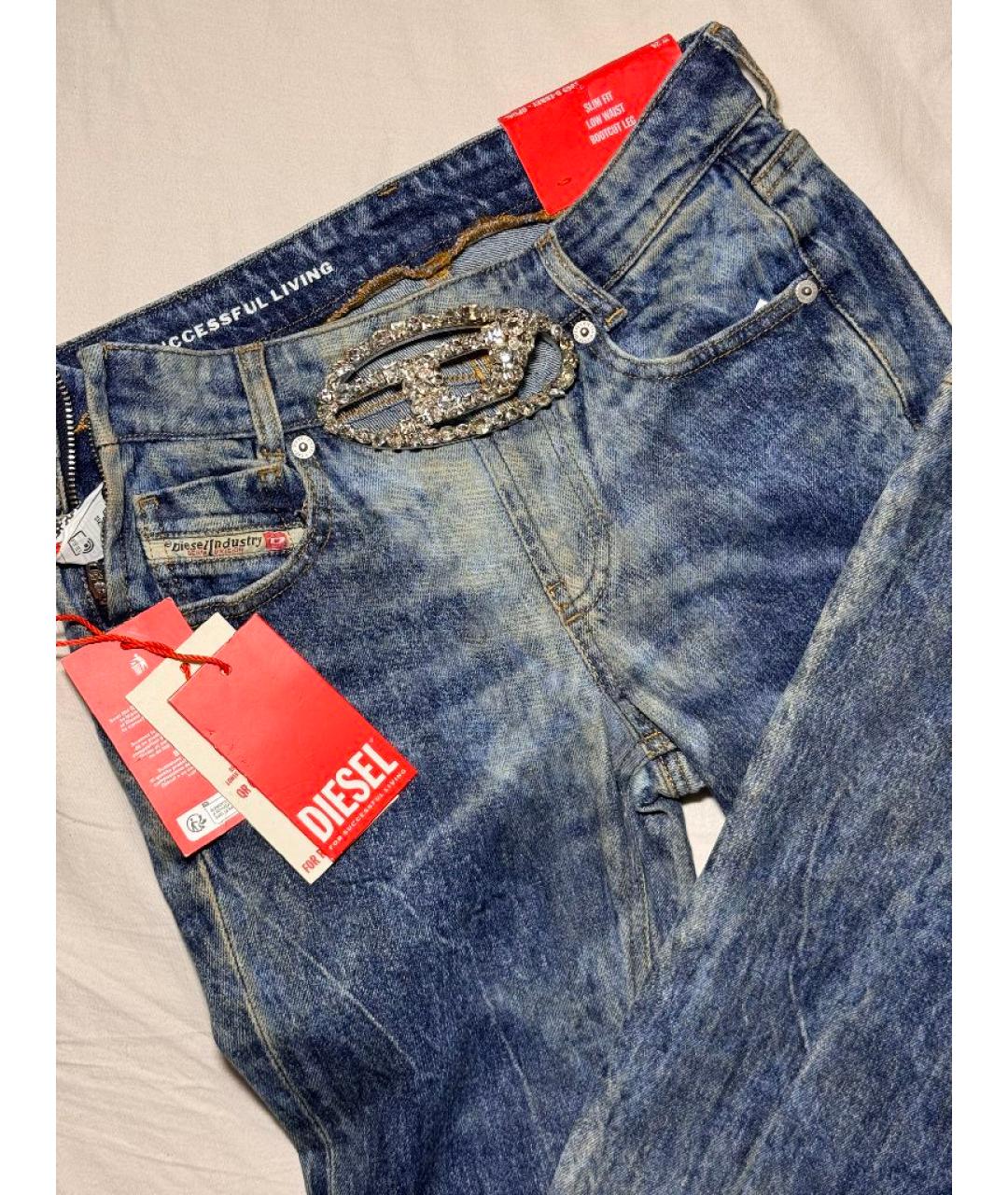DIESEL Синие хлопко-эластановые джинсы клеш, фото 2