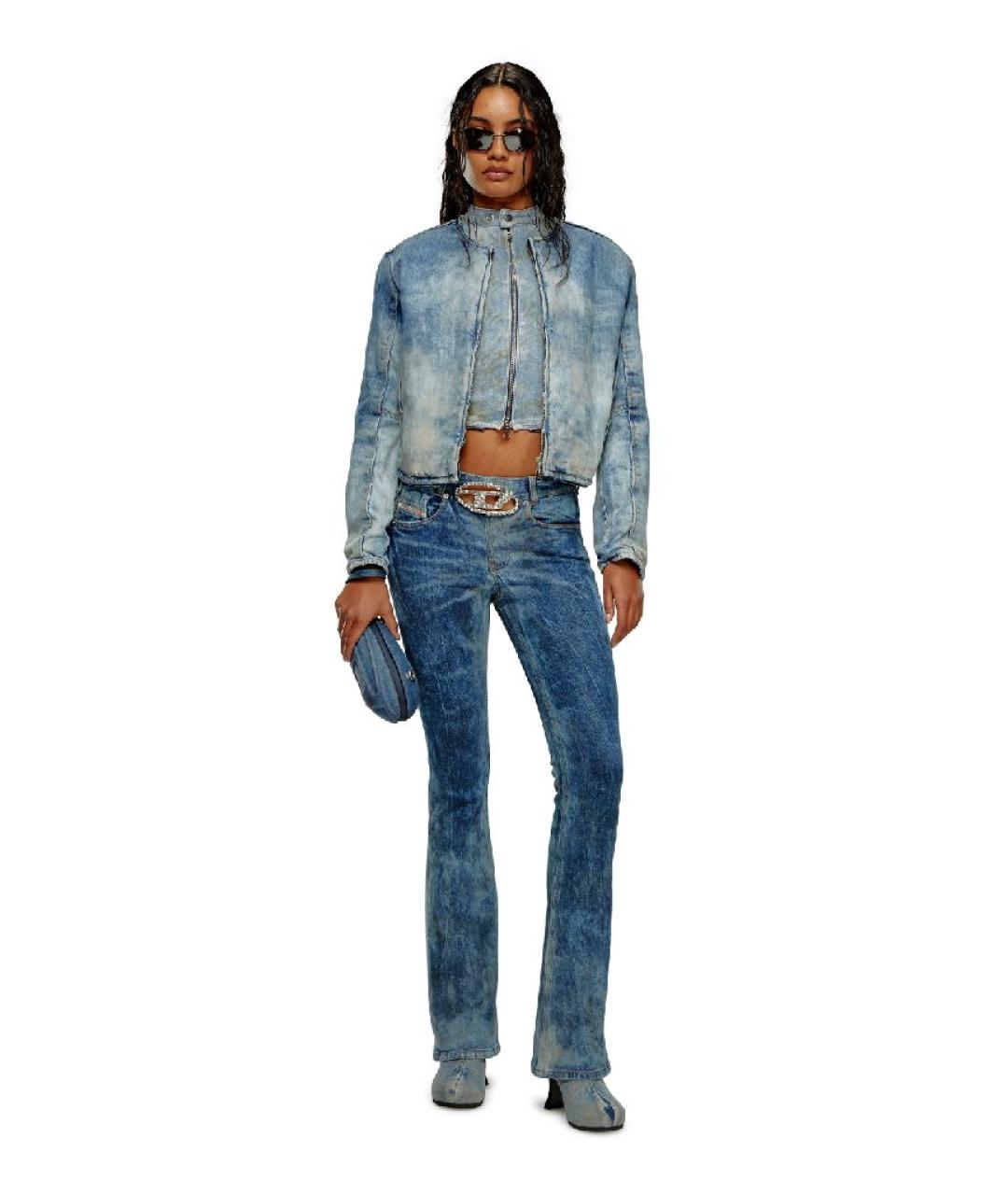 DIESEL Синие хлопко-эластановые джинсы клеш, фото 8